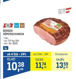 Metro BERGER RÖMERSCHINKEN Angebot