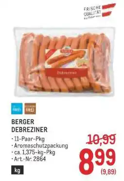 Metro Berger Debreziner Angebot