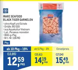 Metro MARE SEAFOOD BLACK TIGER GARNELEN Angebot