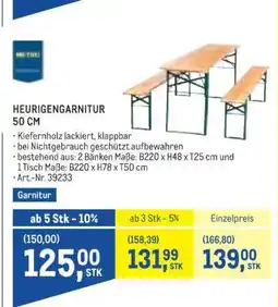 Metro HEURIGENGARNITUR Angebot