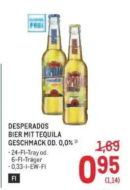 Metro DESPERADOS BIER MIT TEQUILA GESCHMACK OD. 0,0% Angebot