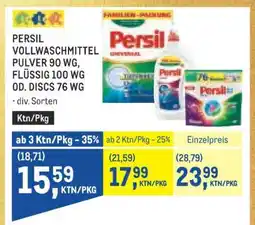 Metro PERSIL VOLLWASCHMITTEL PULVER 90 WG, FLÜSSIG 100 WG OD. DISCS 76 WG Angebot