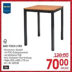 Metro Bar-Tisch Lynx Angebot