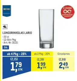 Metro LONGDRINKGLAS LARIO Angebot