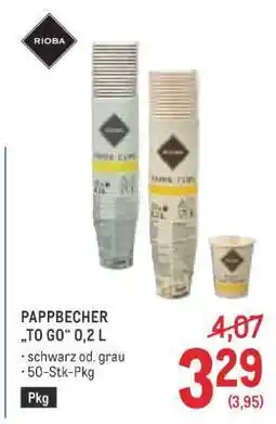 Metro PAPPBECHER „TO GO“ 0,2 L Angebot