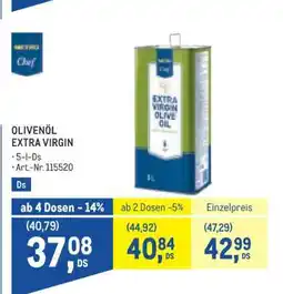 Metro Olivenöl Extra Virgin Angebot