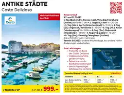 Billa Reisen ANTIKE STÄDTE Costa Deliziosa Angebot