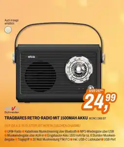 ETech Tragbares Retro-Radio mit 1500mAh Akku Mono 1966 BT Angebot