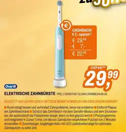 ETech Oral-B Elektrische Zahnbürste PRO 1 Sensitive Clean Caribbean Blue Angebot