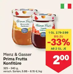 MPreis Menz & Gasser Prima Frutta Konfitüre Angebot