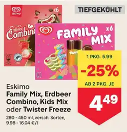 MPreis Eskimo Family Mix, Erdbeer Combino, Kids Mix oder Twister Freeze Angebot
