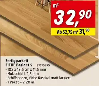 Bauhaus Fertigparkett EICHE Basic 11.5 Angebot