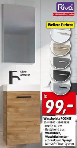 Bauhaus Riva Waschplatz POCKET Angebot
