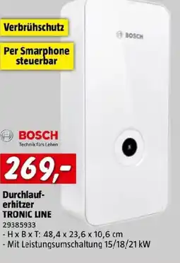 Bauhaus BOSCH Durchlauferhitzer TRONIC LINE Angebot