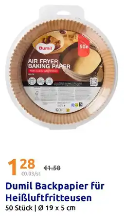 Action Dumil Backpapier für Heißluftfritteusen Angebot
