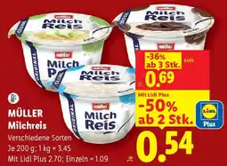 Lidl MÜLLER Milchreis Angebot