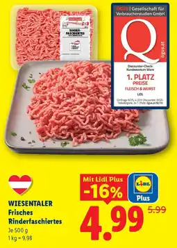 Lidl WIESENTALER Frisches Rinderfaschiertes Angebot