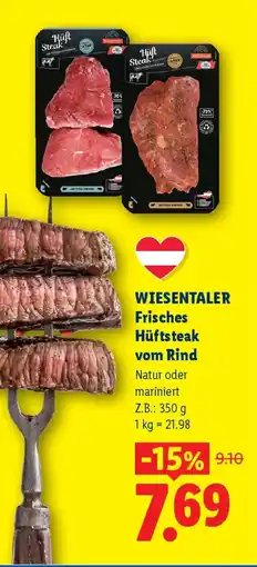Lidl WIESENTALER Frisches Hüftsteak vom Rind Angebot