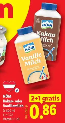 Lidl NÖM Kakao- oder Vanillemilch Angebot