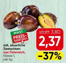 Spar süß, säuerliche Zwetschken aus Österreich, Klasse 1 Angebot