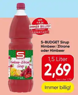 Spar S-Budget Himbeer-Zitrone-Sirup Angebot