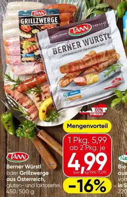 Spar TANN Berner Würstl Angebot