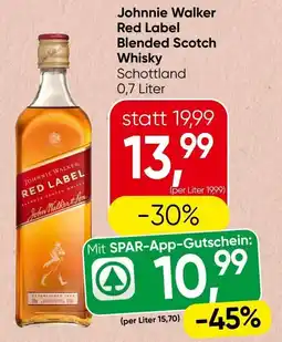 Spar Johnnie Walker Red Label Blended Scotch Whisky Angebot