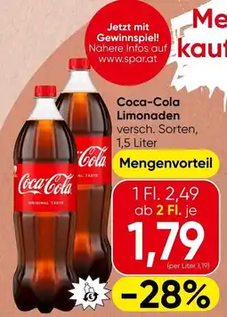 Spar Coca-Cola Limonaden Angebot