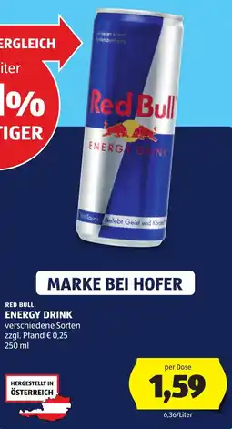 Hofer Red Bull Energy Drink Angebot