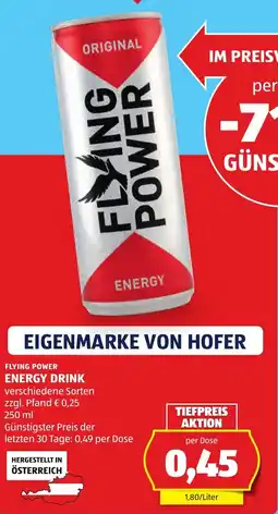 Hofer Flying Power Energy Drink Angebot