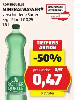 Hofer Römerquelle Mineralwasser Angebot