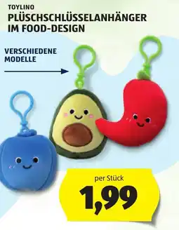 Hofer ToyLino Plüschschlüsselanhänger im Food-Design Angebot