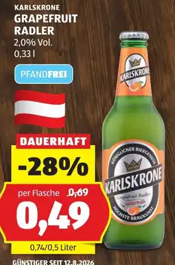 Hofer Karlskrone Grapefruit Radler Angebot