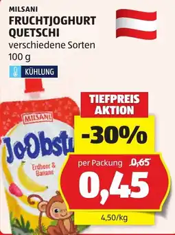 Hofer Milsani Fruchtjoghurt Quetschi Angebot