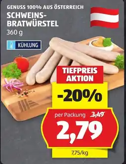Hofer Schweins-Bratwürstel Angebot
