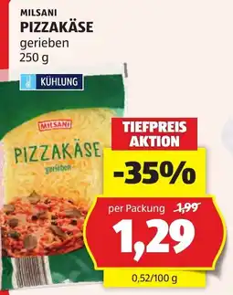Hofer Milsani Pizzakäse gerieben Angebot