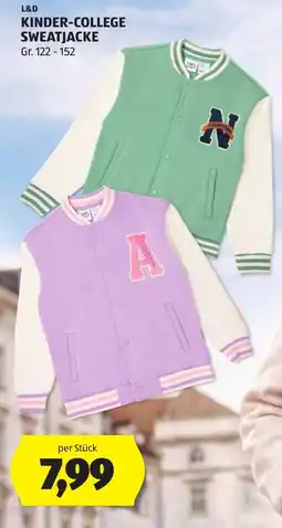 Hofer L&D Kinder-College Sweatjacke Angebot