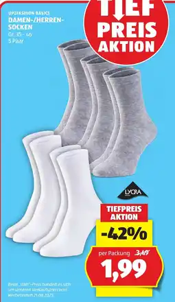Hofer UP2FASHION BASICS DAMEN-/HERREN-SOCKEN Angebot