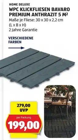 Hofer Home Deluxe WPC Klickfliesen Bavaro Premium Anthrazit Angebot