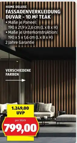 Hofer Home Deluxe Fassadenverkleidung Duvar - 10 M² Teak Angebot