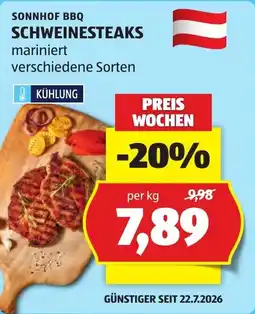 Hofer Sonnhof BBQ Schweinesteaks Angebot