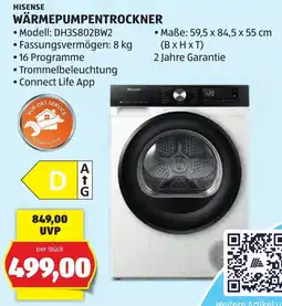 Hofer Hisense Wärmepumpentrockner Angebot