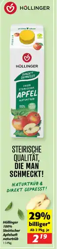 Nah&Frisch Höllinger 100% Steirischer Apfelsaft naturtrüb Angebot