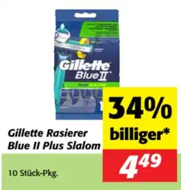 Nah&Frisch Gillette Rasierer Blue II Plus Slalom Angebot
