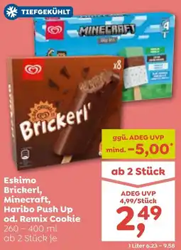 ADEG Eskimo Brickerl, Minecraft, Haribo Push Up od. Remix Cookie Angebot