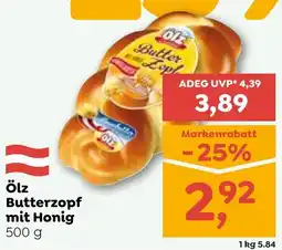 ADEG Ölz Butterzopf mit Honig Angebot