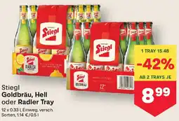 MPreis Stiegl Goldbräu, Hell oder Radler Tray Angebot