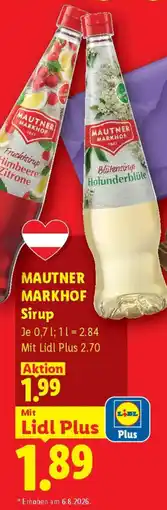 Lidl MAUTNER MARKHOF Sirup Angebot