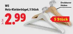 Lidl W5 Holz-Kleiderbügel, 5 Stück Angebot