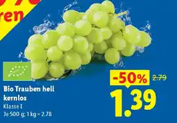 Lidl Bio Trauben hell kernlos Angebot